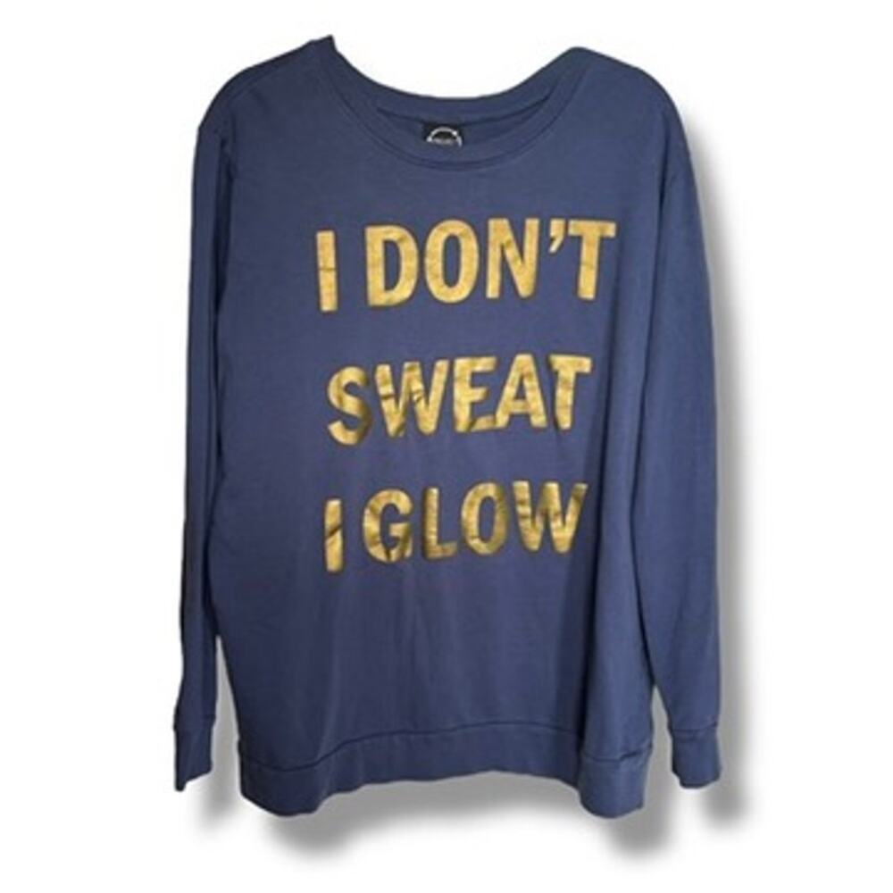 Project‎ Karma Blue Gold I Don't Sweat I Glow Sweatshirt Size 2X